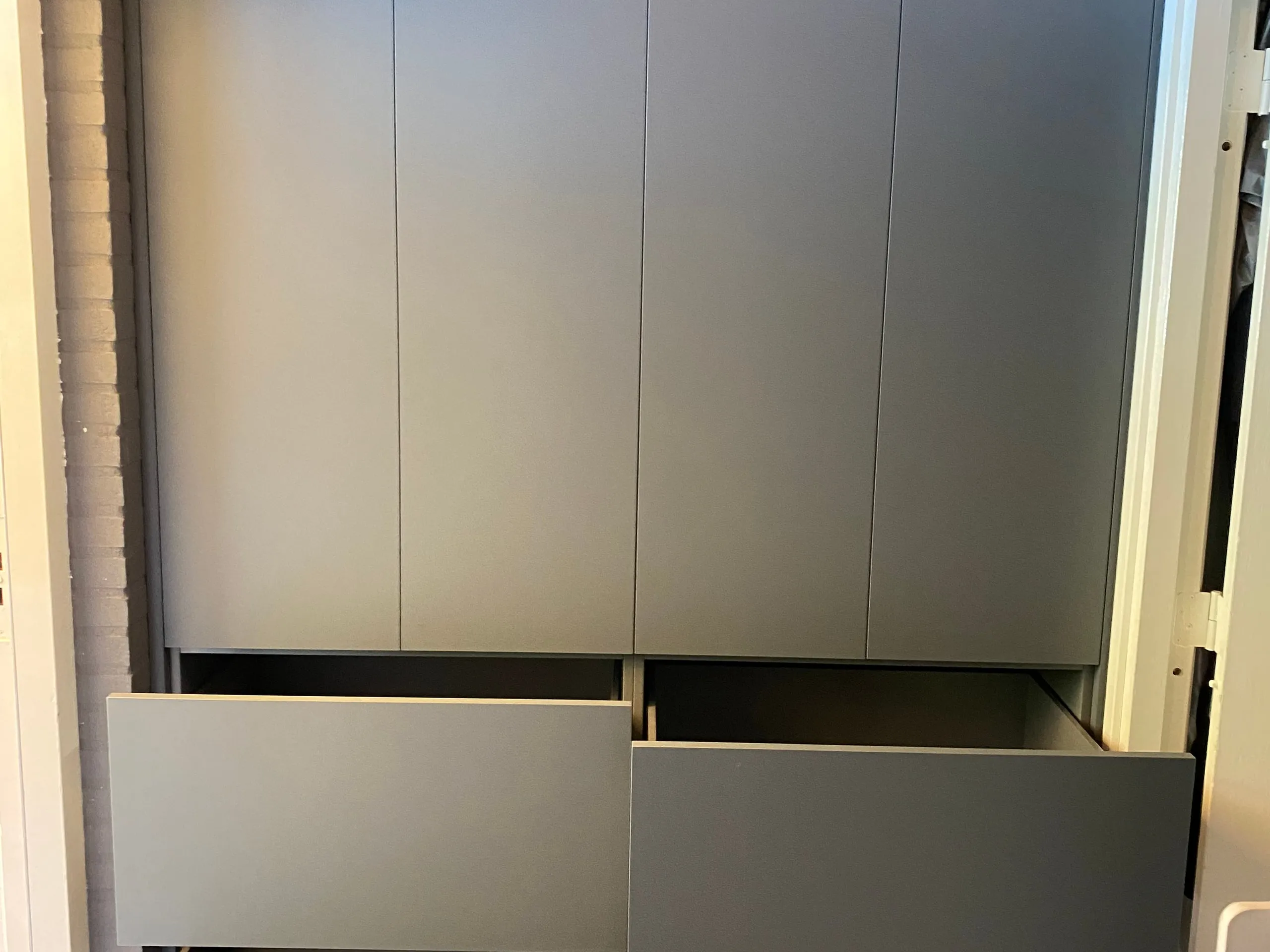 Detail van maatwerk lade-indeling